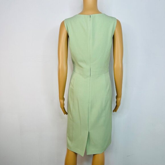 Kasper 2PC Midi Dress Suit Size 6 Lemon Green Professional Look Sleek Elegant - Picture 6 of 10
